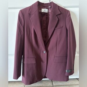 Aritzia Babaton Agency Blazer NWT Sz XS Maroon